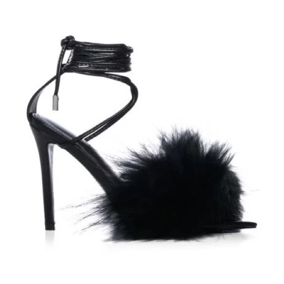 AZALEA WANG bunny fur stiletto - Picture 3 of 7